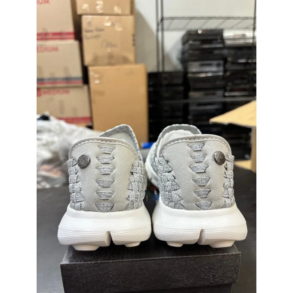 Bernie Mev Comfi Woven Reflective White Cream Sandals EU 39 US 8.5-9 NEW